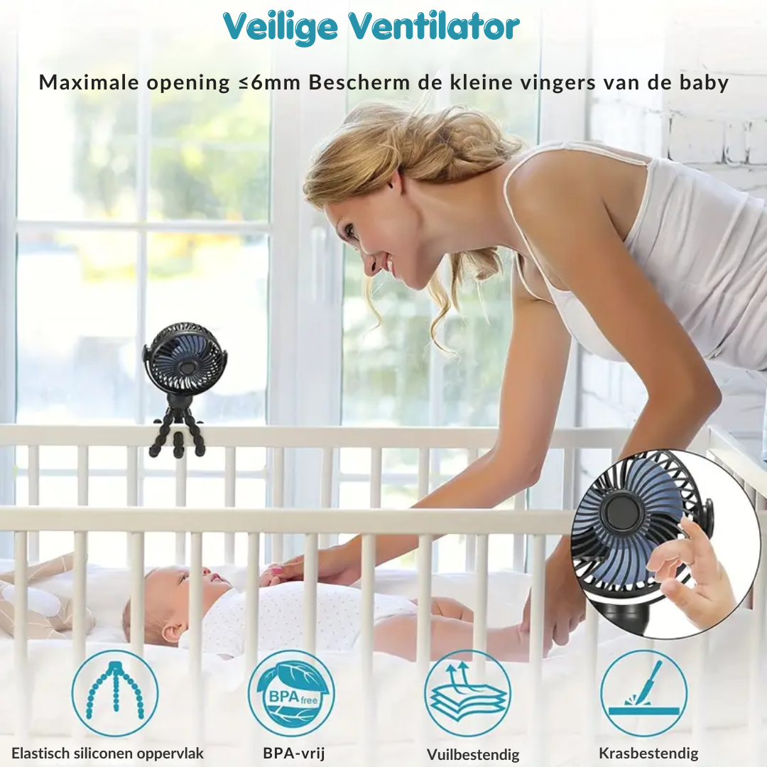 Nova Draagbare Ventilator | Verkoeling onderweg tijdens warme zomerdagen