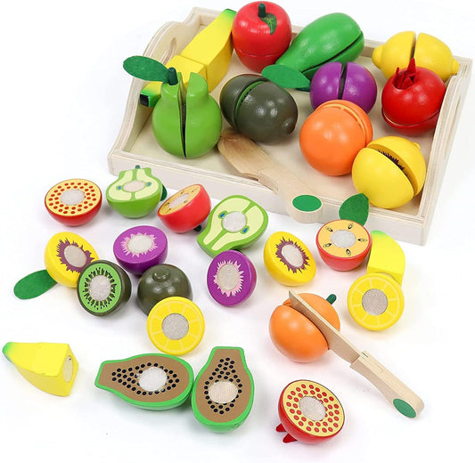 Montessori Houten Speelgoed Fruit Set l Educatief Speelgoed