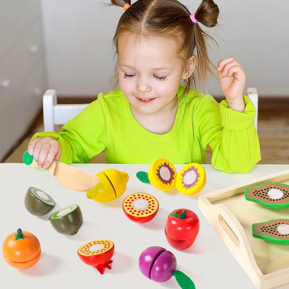 Montessori Houten Speelgoed Fruit Set l Educatief Speelgoed